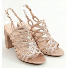 Champagne high-heeled sandals 5099 Champagne pink golden 1