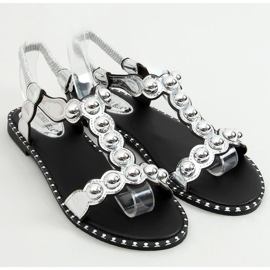 Silver women's sandals M6P111-1 Silver 1