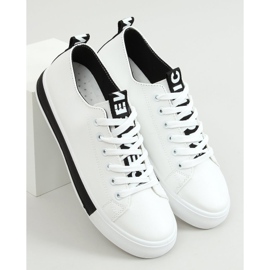 Women's black and white sneakers LR2189 WHITE / BLACK 1