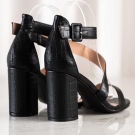 Renda Sandals On A Bar With Eco Leather black 1