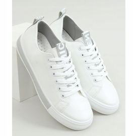Women's white and gray sneakers LR2189 WHITE / GRAY grey 1