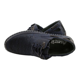 Polbut Men's shoes, openwork loafers J69L navy blue 6