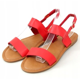 Red women's sandals FF-505 Red 1