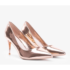 Pink metallic pumps on a Bowi Bowi stiletto heel 1