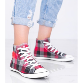 Shape of You red, checkered sneakers black grey 1