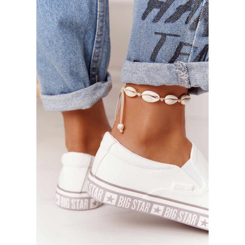 Women's Sneakers Slip-on Big Star HH274007 White 3 Women's Sneakers Slip-on Big Star HH274007 White 3
