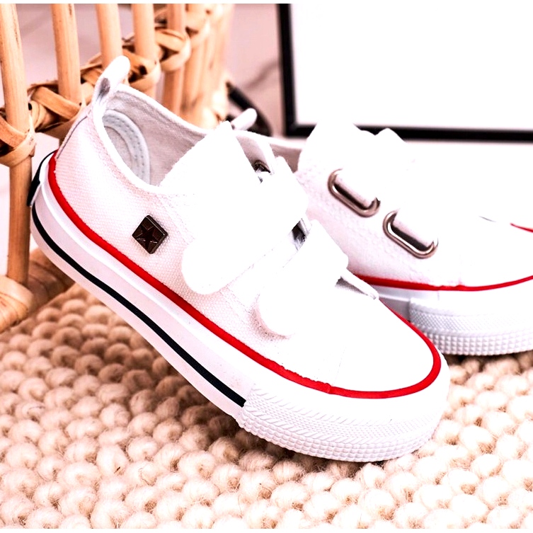 Children's Low Sneakers With Velcro Big Star HH374095 White 4