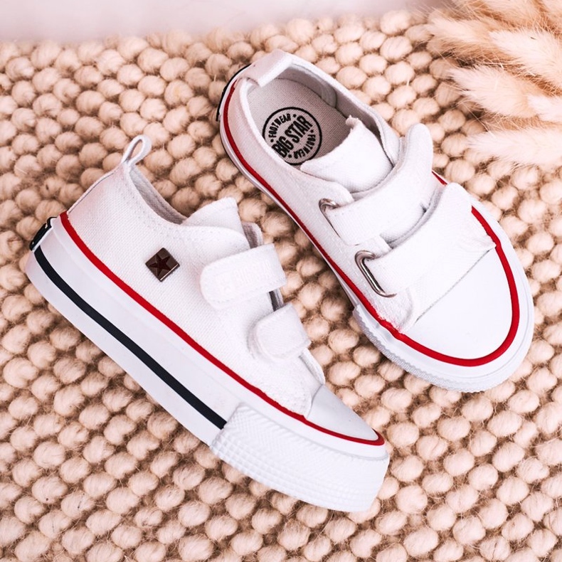 Children's Low Sneakers With Velcro Big Star HH374095 White 6 Children's Low Sneakers With Velcro Big Star HH374095 White 6