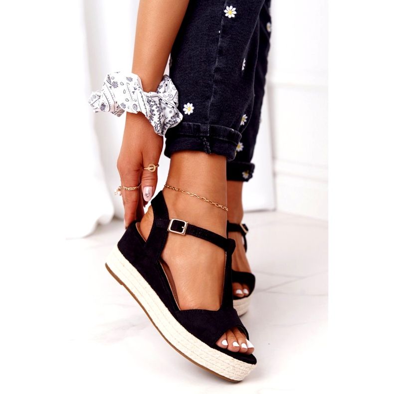 PG1 Black Graciosa Wedge Sandals 9R93 Black 3