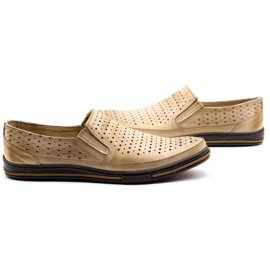 Polbut Men's openwork shoes 2107P, beige 4