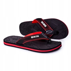 Men's Black Flip-flops Big Star HH174820 red 1