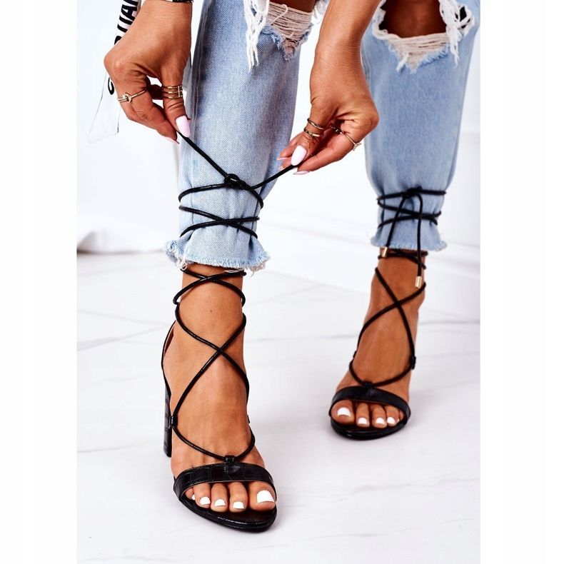 PS1 Tied Sandals On A Black Catwalk Bar 2