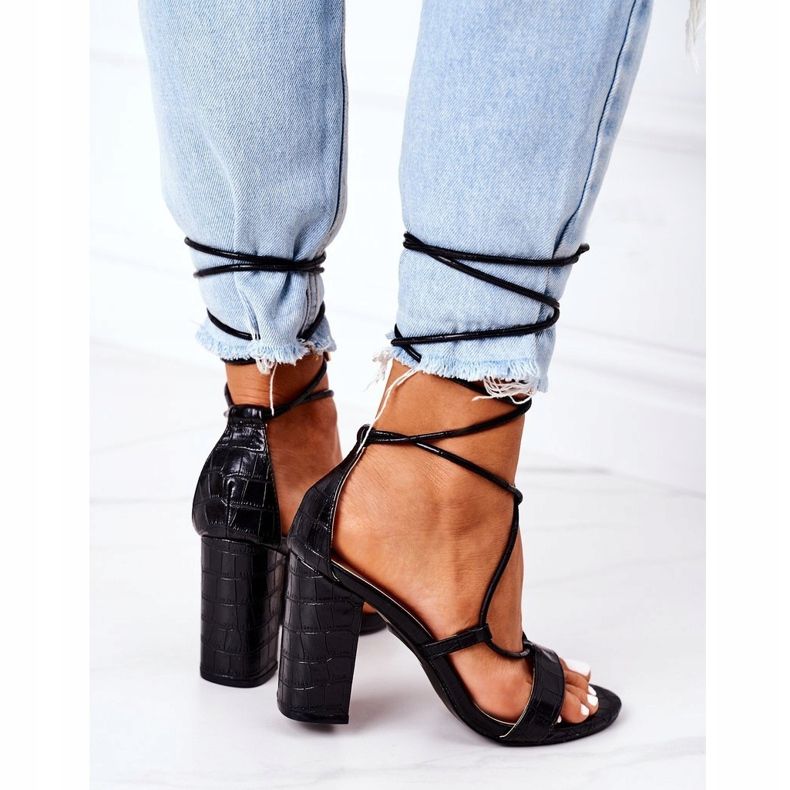 PS1 Tied Sandals On A Black Catwalk Bar 1