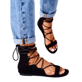 Black Lu Boo Gladiator Sandals 2