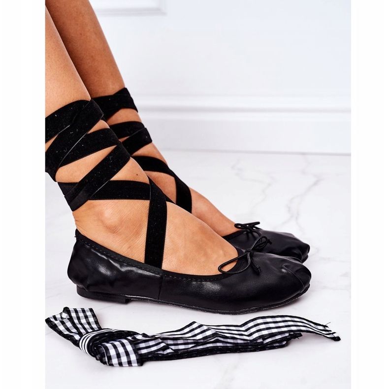 Black Lu Boo Tied Ballerinas 1