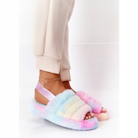 PS1 Furry Slippers On A Colorful Snowflake Platform multicolored 1