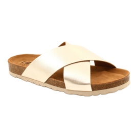 Women's metallic-gold flip flops Izzi golden 1