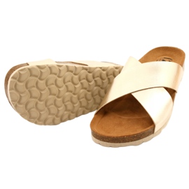 Women's metallic-gold flip flops Izzi golden 3
