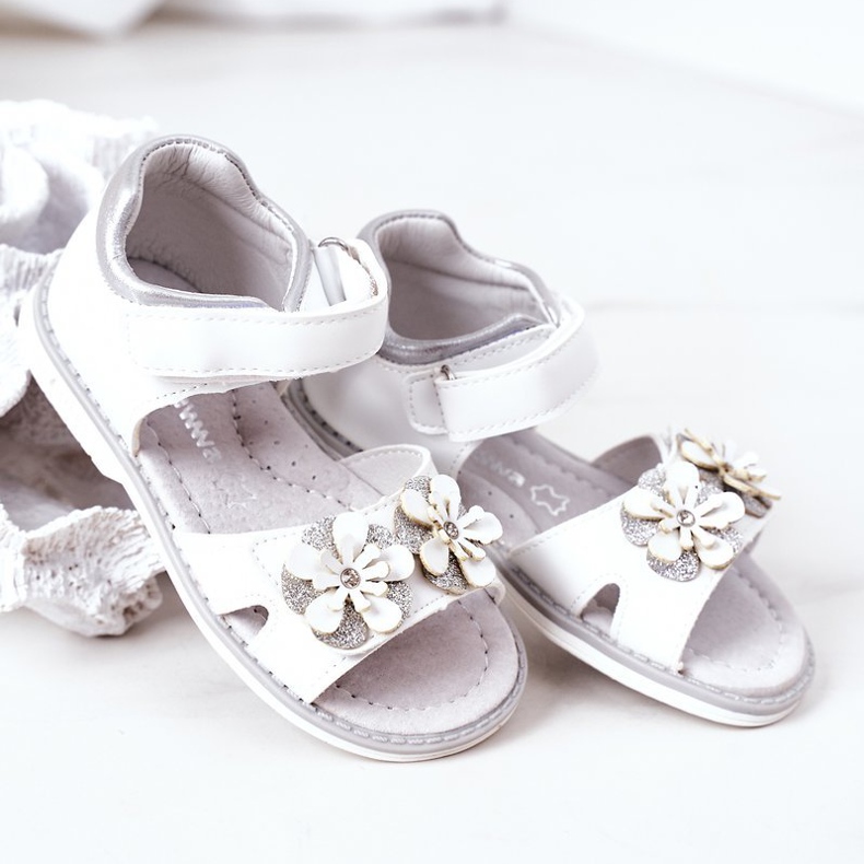 Apawwa Children's Sandals With White Maysa Velcro 2