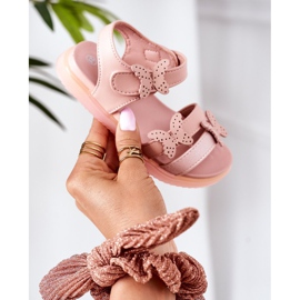Apawwa Children's Sandals With Butterfly Velcro Pink Malvika 2