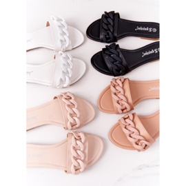 PS1 Leather Slippers With A Chain White Step By Step 2