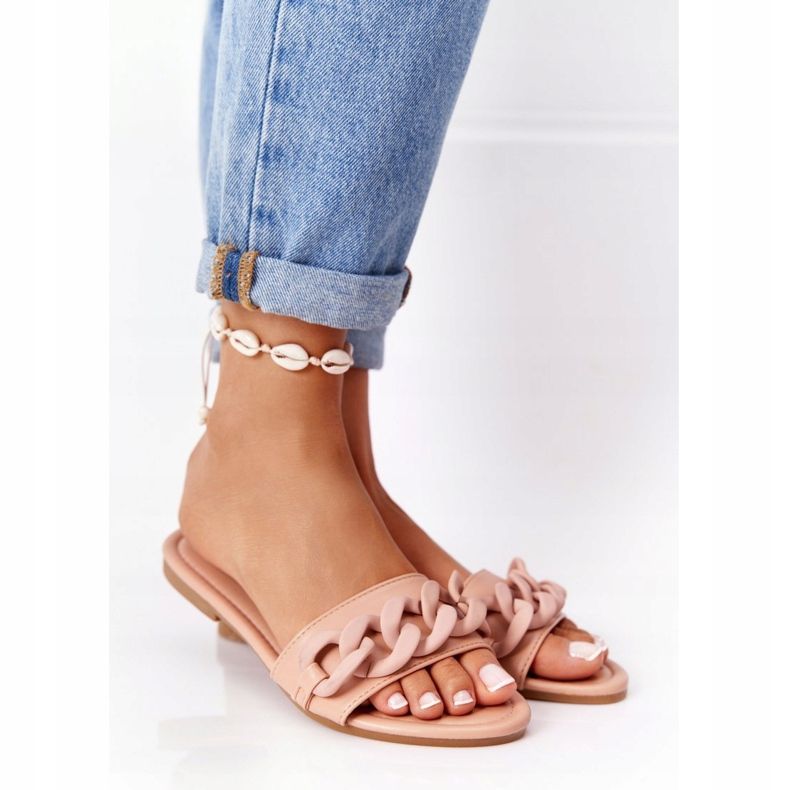 PS1 Leather Slippers With Chain Camel Step By Step khaki 1