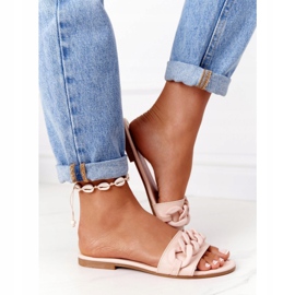 PS1 Leather Slippers With A Chain Beige Step By Step 1