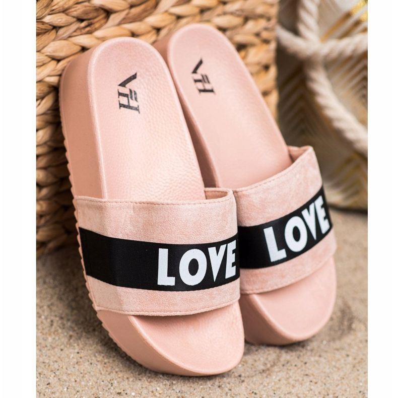 SHELOVET Slippers On The Love Platform pink 2
