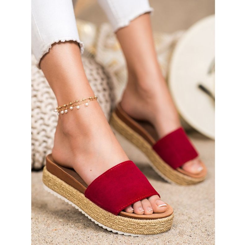 SHELOVET Classic Slippers On The Platform red 1