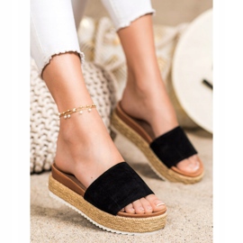 SHELOVET Classic Slippers On The Platform black 1