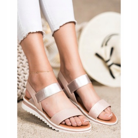 Best Shoes Fashionable Slip-On Sandals pink golden 1