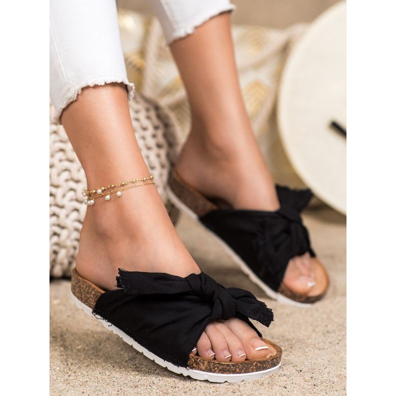 Forever Folie Comfortable Textile Slippers black 1