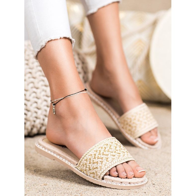 SHELOVET Casual Braided Slippers beige 1 SHELOVET Casual Braided Slippers beige 1