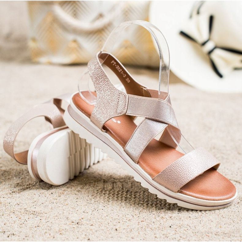 Best Shoes Slip-on Sandals With Glitter golden 1
