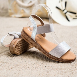 Kayla Silver Slip On Sandals 1