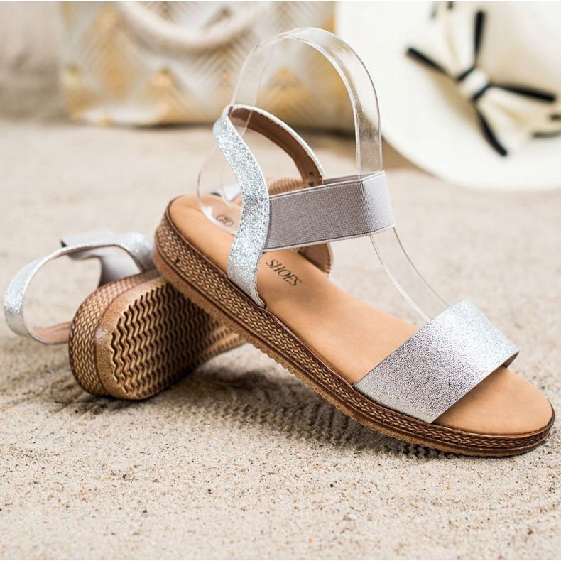 Kayla Silver Slip On Sandals 1