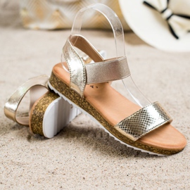 Kayla Shiny Eco Leather Sandals golden 1 Kayla Shiny Eco Leather Sandals golden 1