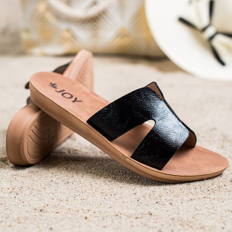 SHELOVET Eco Leather Slippers black 1 SHELOVET Eco Leather Slippers black 1