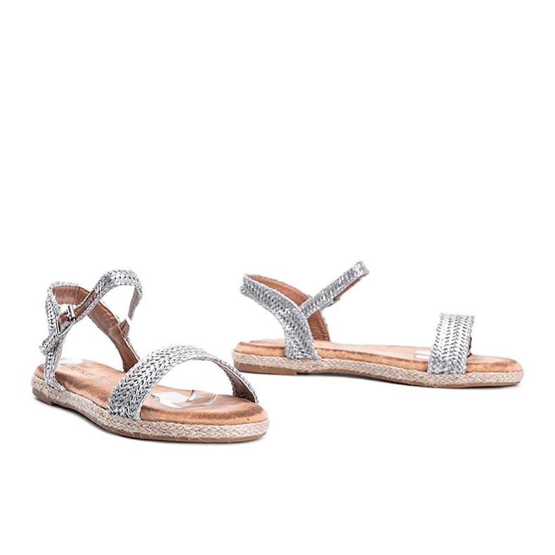Silver women's sandals from Baleria beige 1