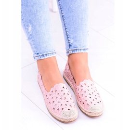 Lu Boo Women's Ballerinas Pink Espadrilles Macarena Flowers 4