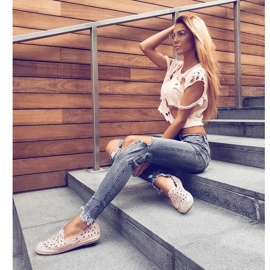 Lu Boo Women's Ballerinas Pink Espadrilles Macarena Flowers 7