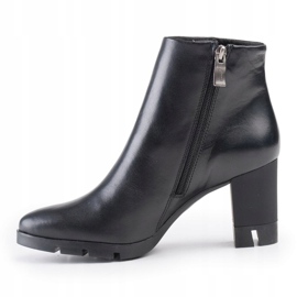 Marco Shoes Bold boots made of natural grain leather with a thick heel black 2