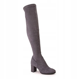 Marco Shoes High and tailored gray women's boots made of stretch grey 1