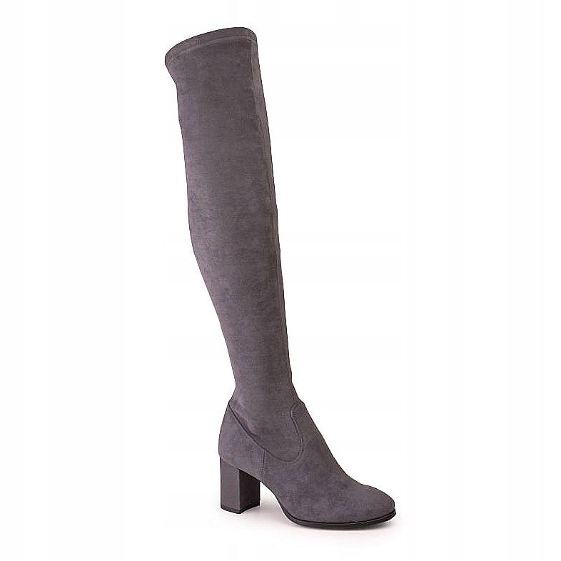 Marco Shoes High and tailored gray women's boots made of stretch grey 1