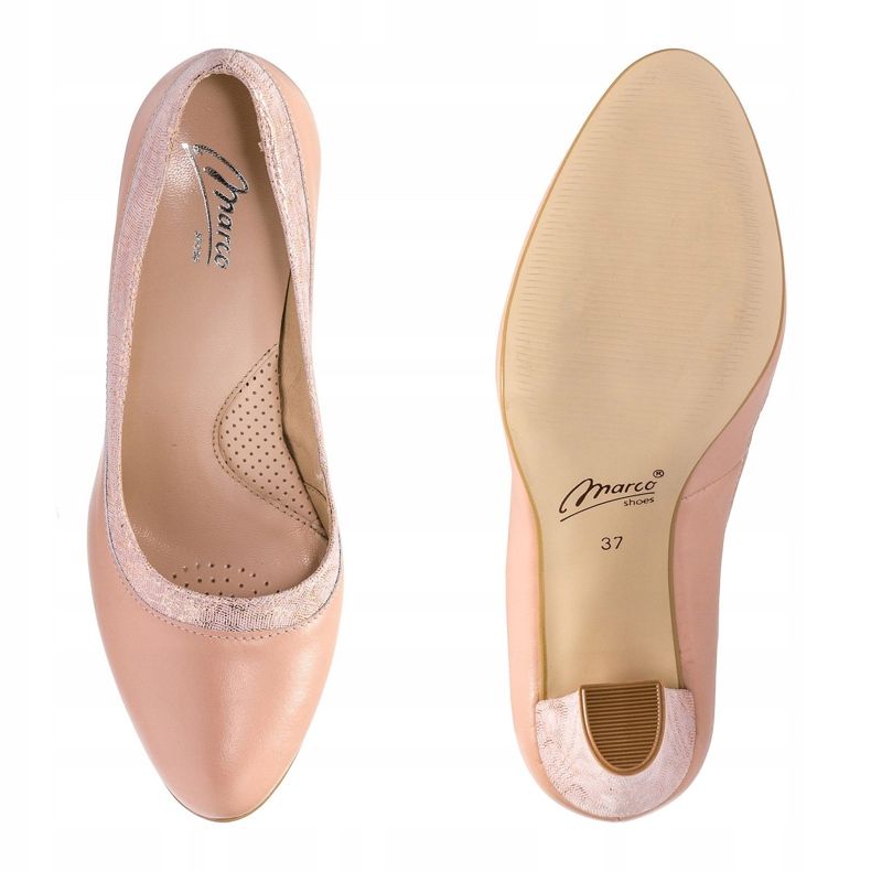 Marco Shoes Pink pumps with a metallic leather pattern 2