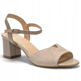 Marco Shoes Beige sandals 0624P in interesting leather 1