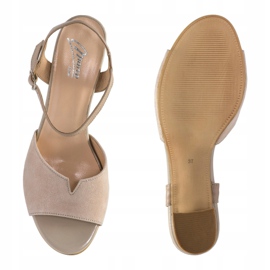 Marco Shoes Beige sandals 0624P in interesting leather 2