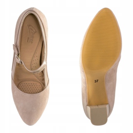 Marco Shoes Pumps with a strap on a stable heel beige 1