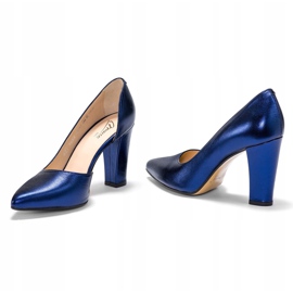 Marco Shoes Navy blue shoes with an open side 2