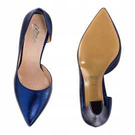 Marco Shoes Navy blue shoes with an open side 1